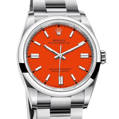 orange face rolex|rolex oyster perpetual dial colors.